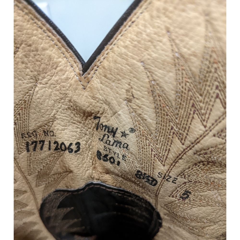 Tony Lama Exotic Elephant Western Cowboy Boots 8.5 - Picture 8 of 13